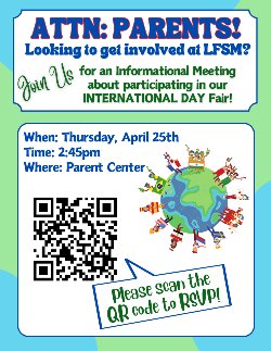 April 25 info meeting for parents